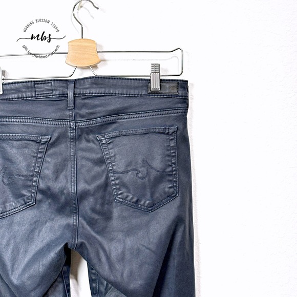 AG The Legging Ankle Sateen Coated Skinny Jeans Minimalist Black Women 32 - Picture 4 of 9